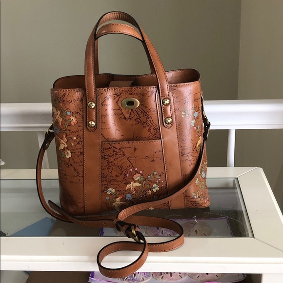 Patricia Nash Darby Floral Map medium satchel/tote - Picture 6 of 12